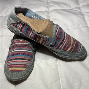 Rocket Dog Wheelie Summer Throw Multicolor Striped Slip-On Shoes sz 7